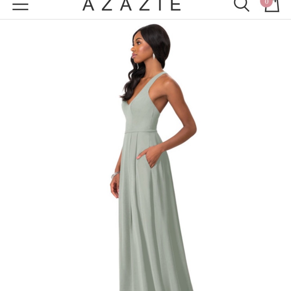 Azazie Mimi dress in Silver